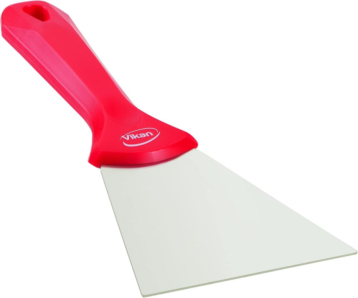 Vikan - Hygiene - Handschaber - Mit Edelstahlklinge - Rot - Breit, rot