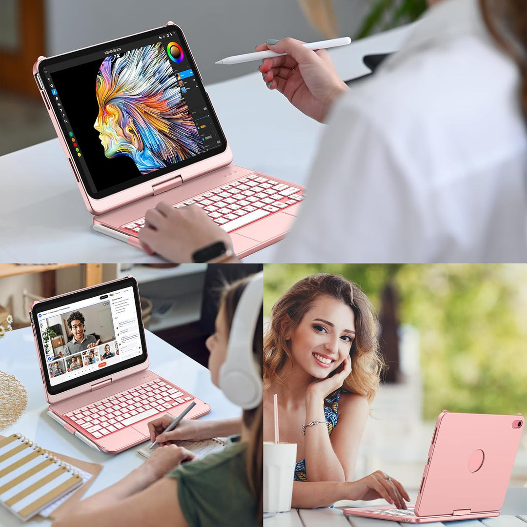 aMZCaSE für iPad 10. Generation 2022/A16 11.Generation 2025 (10,9/11 Zoll) Hülle mit Tastaturhülle,T
