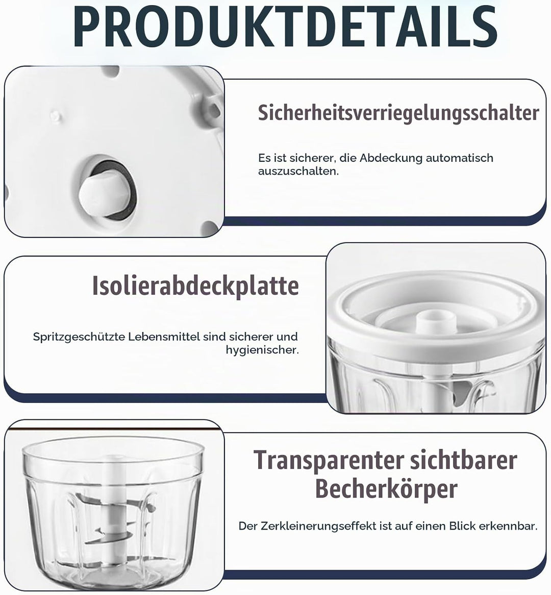 Zwiebelschneider Elektrisch, 400ml Zwiebel Zerkleinerer Elektrisch Multizerkleinerer Küche Aufladbar