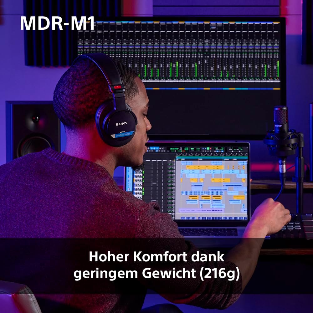Sony MDR-M1 Studio-Kopfhörer mit geschlossenem Rücken - kabelgebunden, Ultra-Breitband-Wiedergabe (5