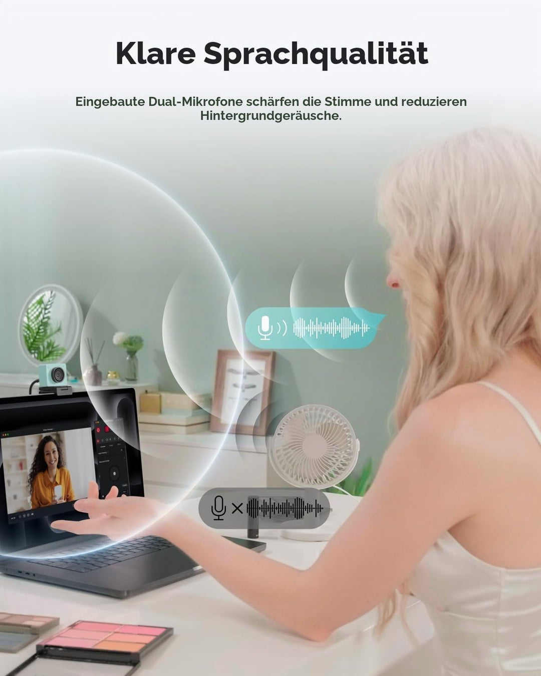OBSBOT Meet 2 Ultra HD 4K Streaming Webcam, 1080p at 60 FPS, Videokonferenz Kamera mit KI Automatisc