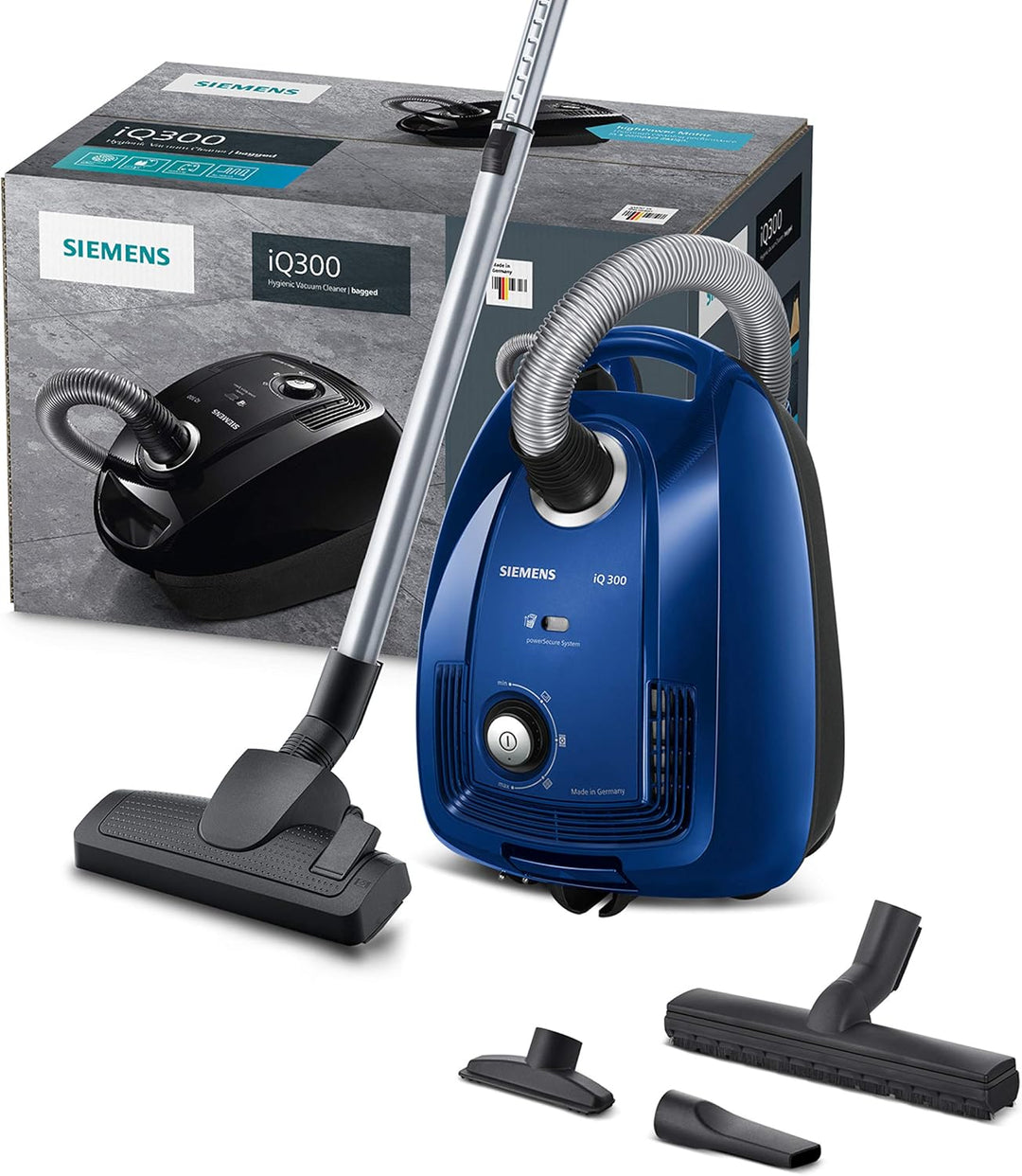 Siemens Staubsauger mit Beutel iQ300 VSC3320, Bodenstaubsauger, ideal für Allergiker, Hygiene-Filter