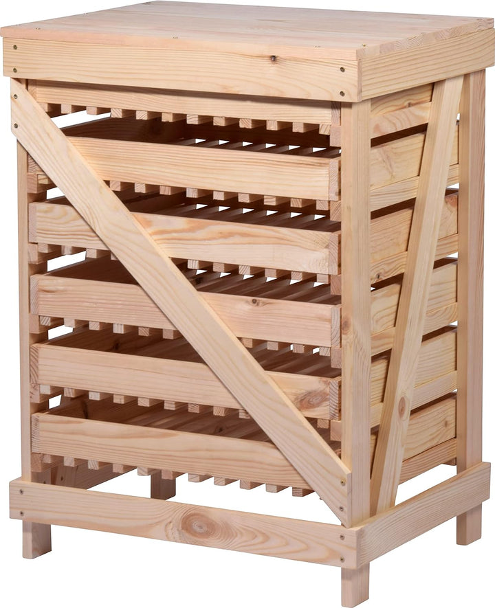 dobar® Green Label 29024FSCe Apfelstiege mit 6 Schubladen | Obsthorde aus Massivholz | Vorratsregal