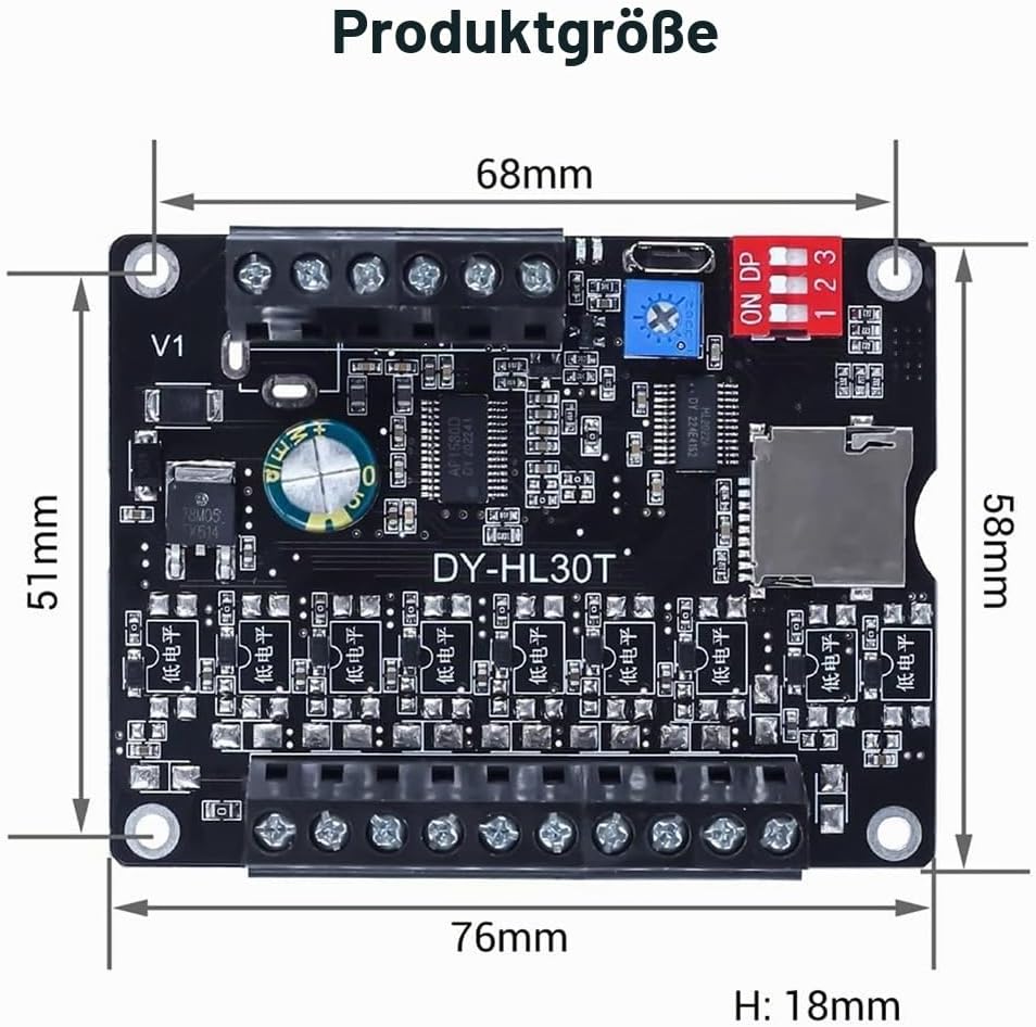 XIAOJUN 30 W MP3-Sprachwiedergabemodul DY-L30T 9 Trigger Musik-Player Karte Leistungsverstärker TF-K