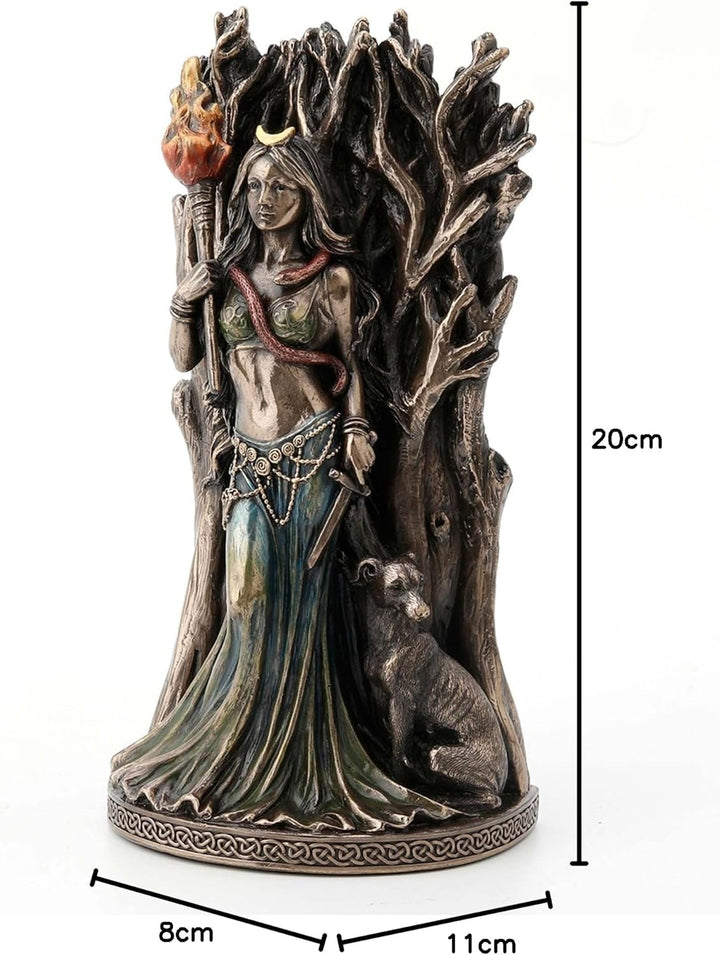 ORIGEN Statue Griechische Göttin Heekat, dreifache Göttin des Mondes, H 20 cm