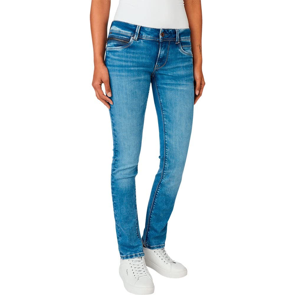 Pepe Jeans Damen New Brooke Jeans 24W / 34L Blue (Denim-vu1), 24W / 34L Blue (Denim-vu1)