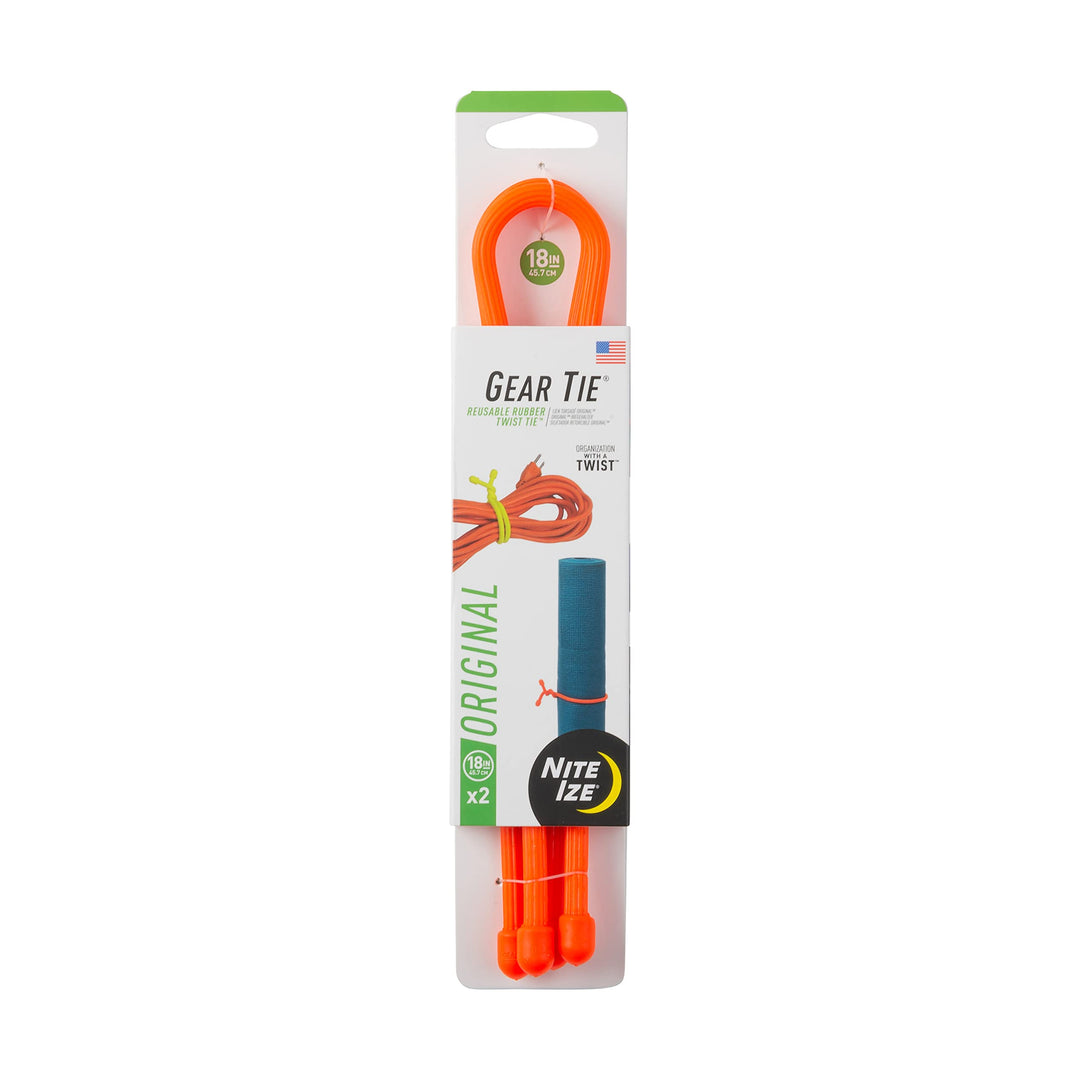 Nite Ize Gear Tie, GT18-2PK-31 Reissverschluss 45,7 cm - 2er-Pack Orange, Reissverschluss 45,7 cm -