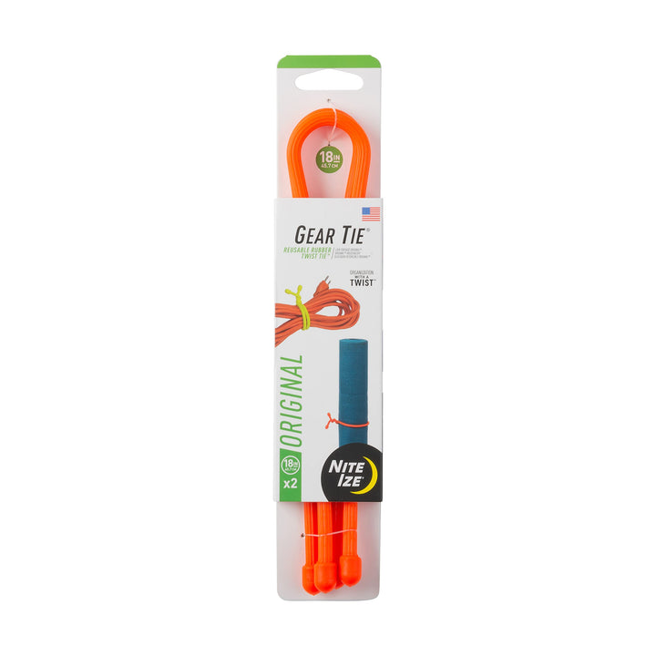Nite Ize Gear Tie, GT18-2PK-31 Reissverschluss 45,7 cm - 2er-Pack Orange, Reissverschluss 45,7 cm -
