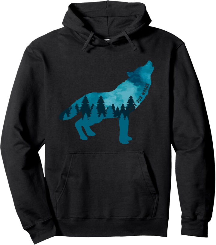 Save Our Woods Umweltschutz Heulender Wolf Pullover Hoodie