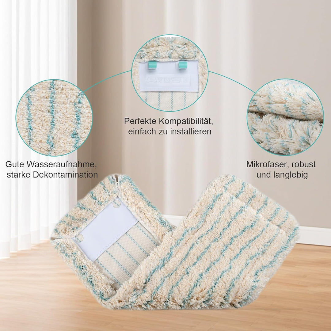 4 Stück Wischbezug für Leifheit Profi XL Micro Duo/Profi XL Cotton Plus Alle Stiel Bodenwischer, 60%