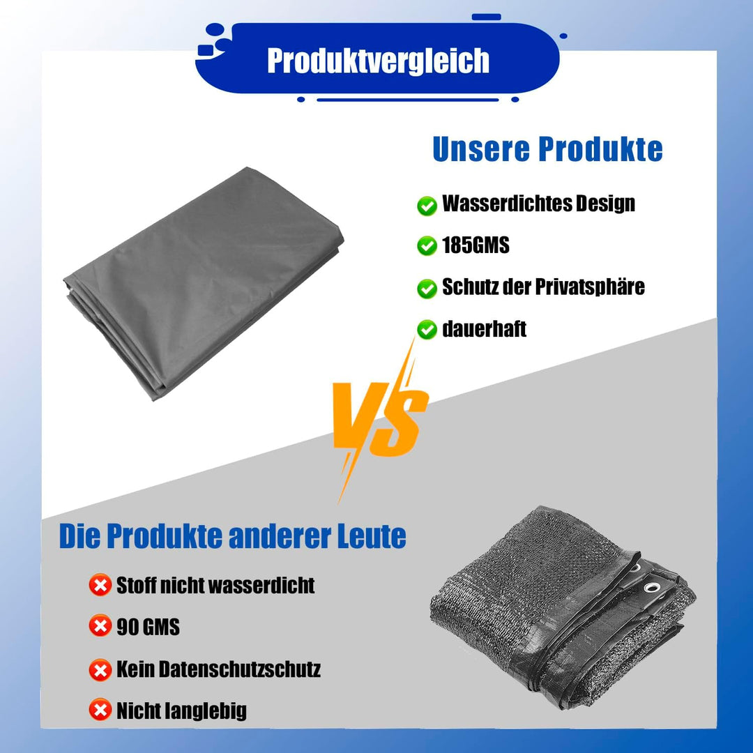 Sonnensegel mit Befestigungsseile, Sonnenschutz Wasserdicht, UV-Schutz Windschutz, Sonnensegel Polye