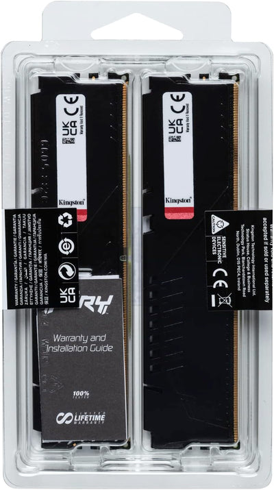 Kingston FURY Beast DDR5 16GB (2x8GB) 5200MT/s DDR5 CL40 DIMM Desktop Gaming Speicher Kit mit 2 - KF