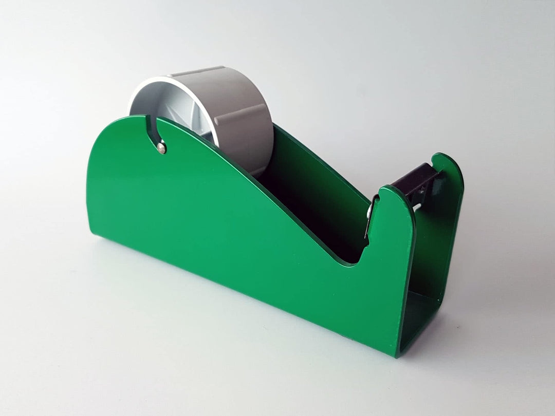 Tischabroller Grün für Packband PP, PVC, Papier oder Flachkreppband robuste Metallausführung für 3"-