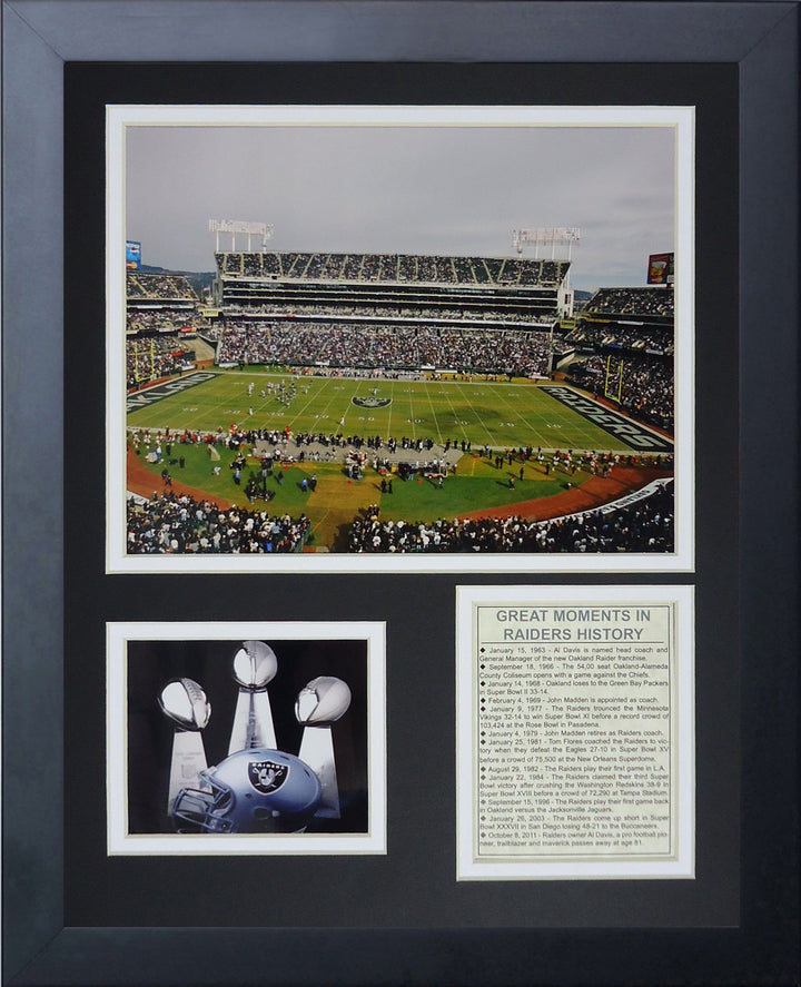 Legends Never Die Oakland Raiders Stadium- The Black Hole Collectible | Framed Photo Collage Wall Ar