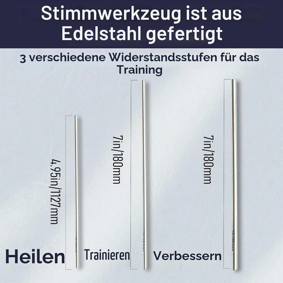 Sing Strohhalm für Stimmausbildung und Heilhilfewerkzeug, Gesangshalm-Stimmtrainer Metalltherapie-We