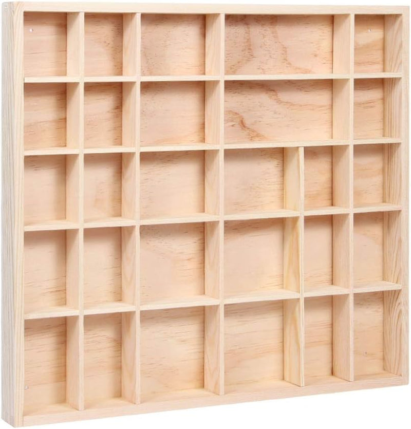 Alsino Setzkasten 3.5T x 45B x 40H cm - Holz Deko Regal Natur (Sk-17) Sammlerkasten Sammlervitrine S