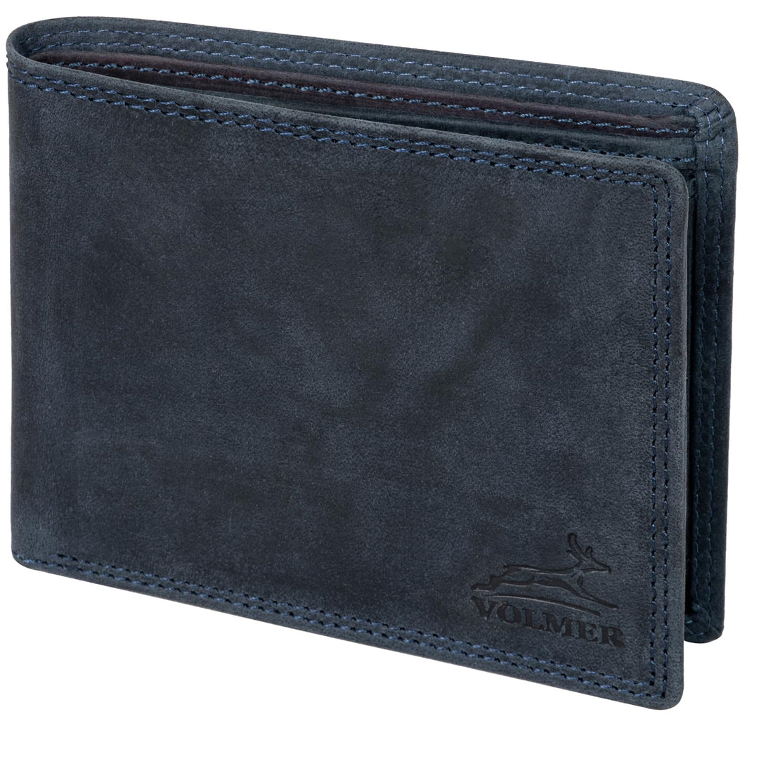 Fa.Volmer ® Leder Geldbörse Herren mit RFID-Schutz - extra-stabile Doppelnaht - 6 Fächer für Kreditk