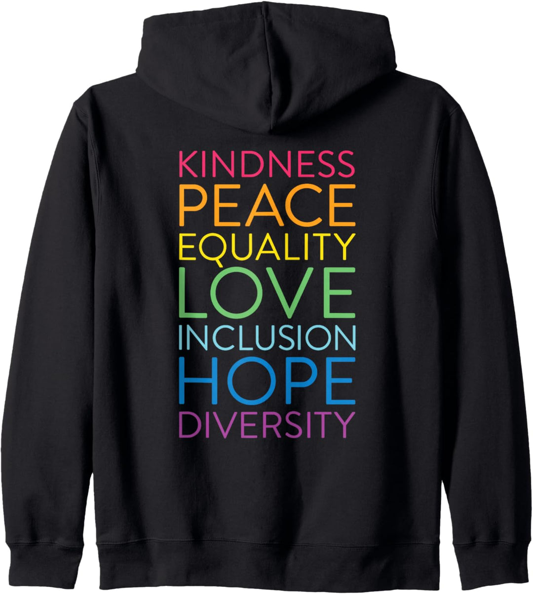 Peace Love Inclusion Gleichheit Diversity Menschenrechte Kapuzenjacke