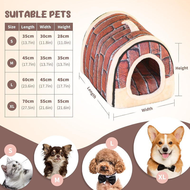 PETCUTE Katzenbett Hundebett hundehöhle Hundehütten Katzenhöhle Kuschelhöhle Katzenhaus Faltbare gem