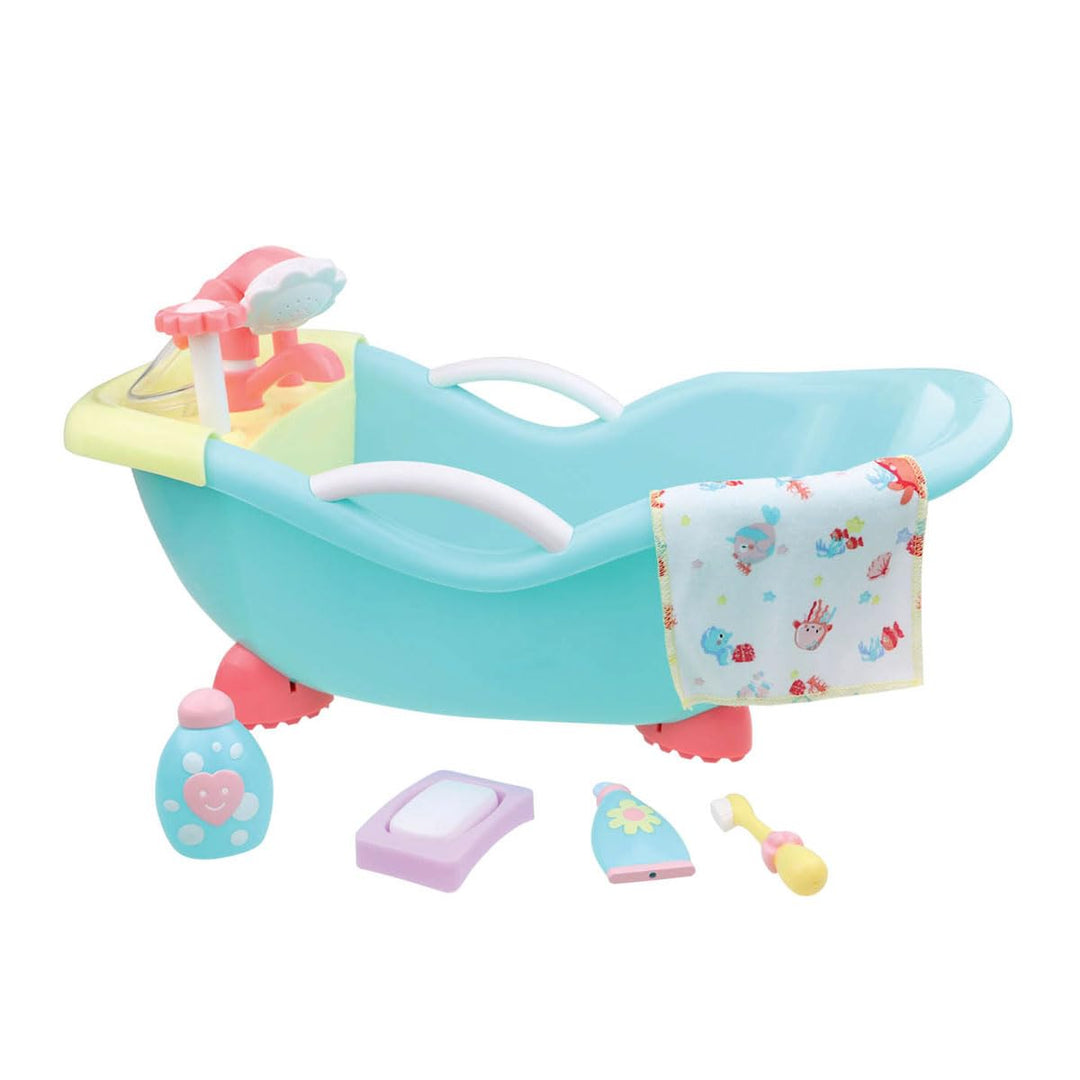 JC TOYS - for Keeps 25520 Zubehör für Babypuppen, Blau Badewanne mit funktionaler Dusche, Badewanne