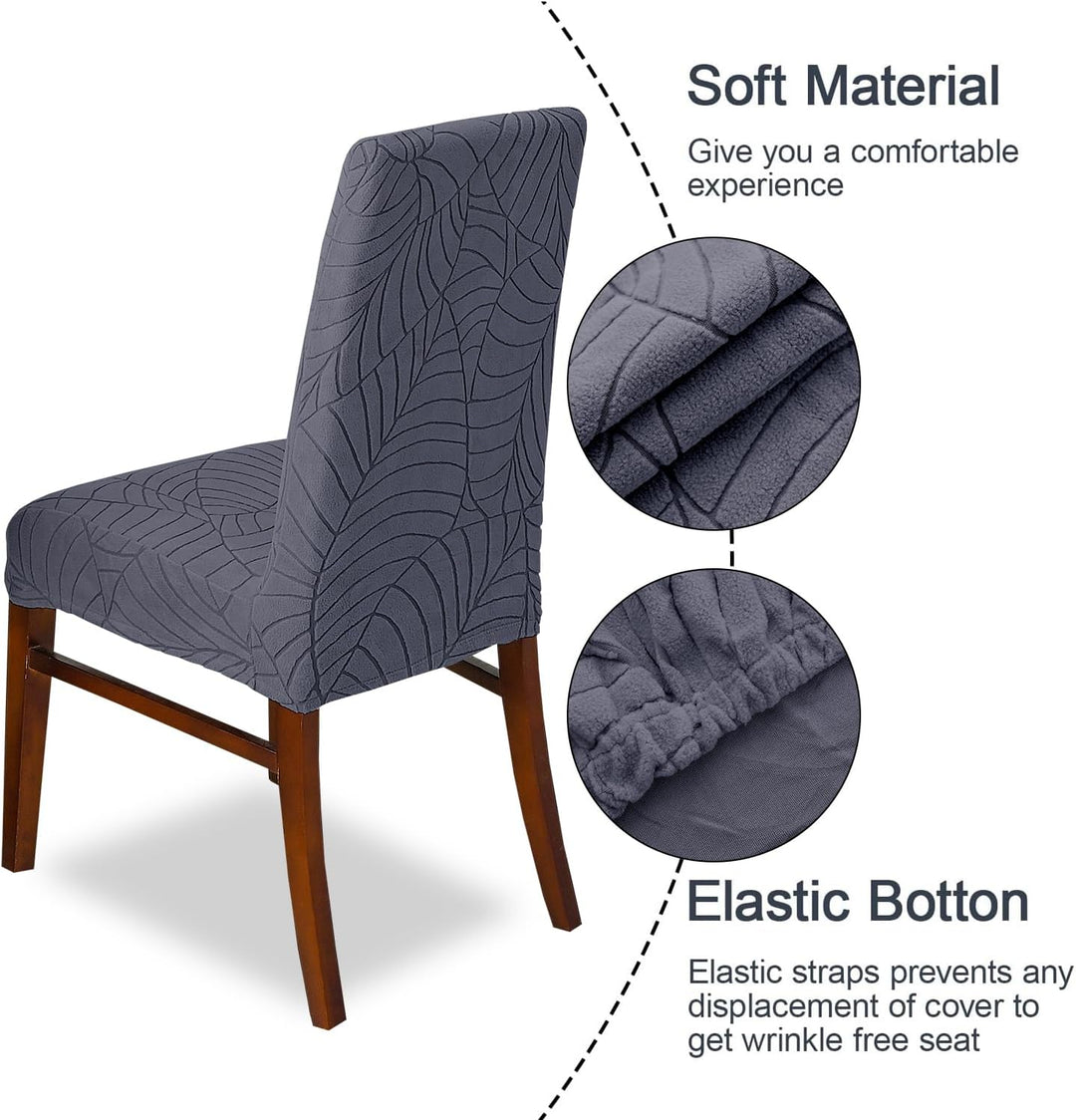 SHENGYIJING Stretch Set of 2 or 4 or 6 Waterproof Dining Chair Covers for Dining Room, Removable and