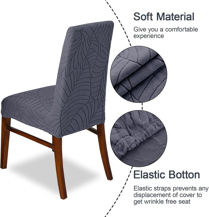 SHENGYIJING Stretch Set of 2 or 4 or 6 Waterproof Dining Chair Covers for Dining Room, Removable and