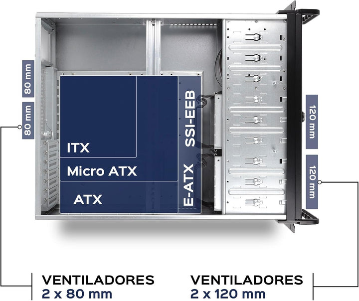 UNYKAch uk-4129 Rack-Gehäuse schwarz – PC-Gehäuse (Ablage, SGCC, Secc, ATX, Micro-ATX, 4U, Schwarz,