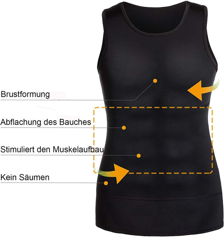 Gotoly Herren Unterhemden Shapewear Workout Tank Tops Kompressionsshirt Muskelshirt Abnehmen Body Sh