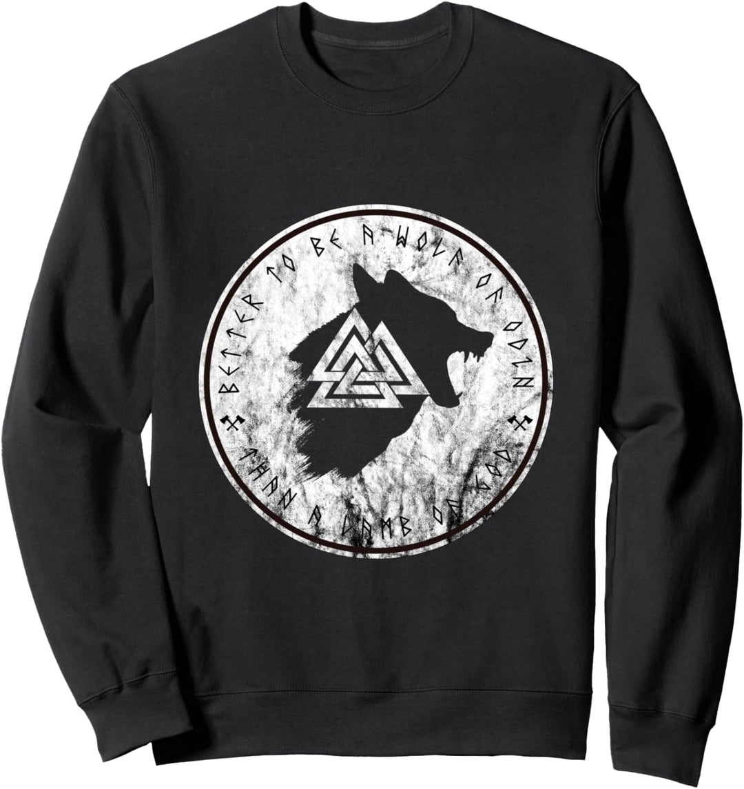 Vegvisir Wikinger Kompass Pagan Fenrir Wolf Valhalla Sweatshirt