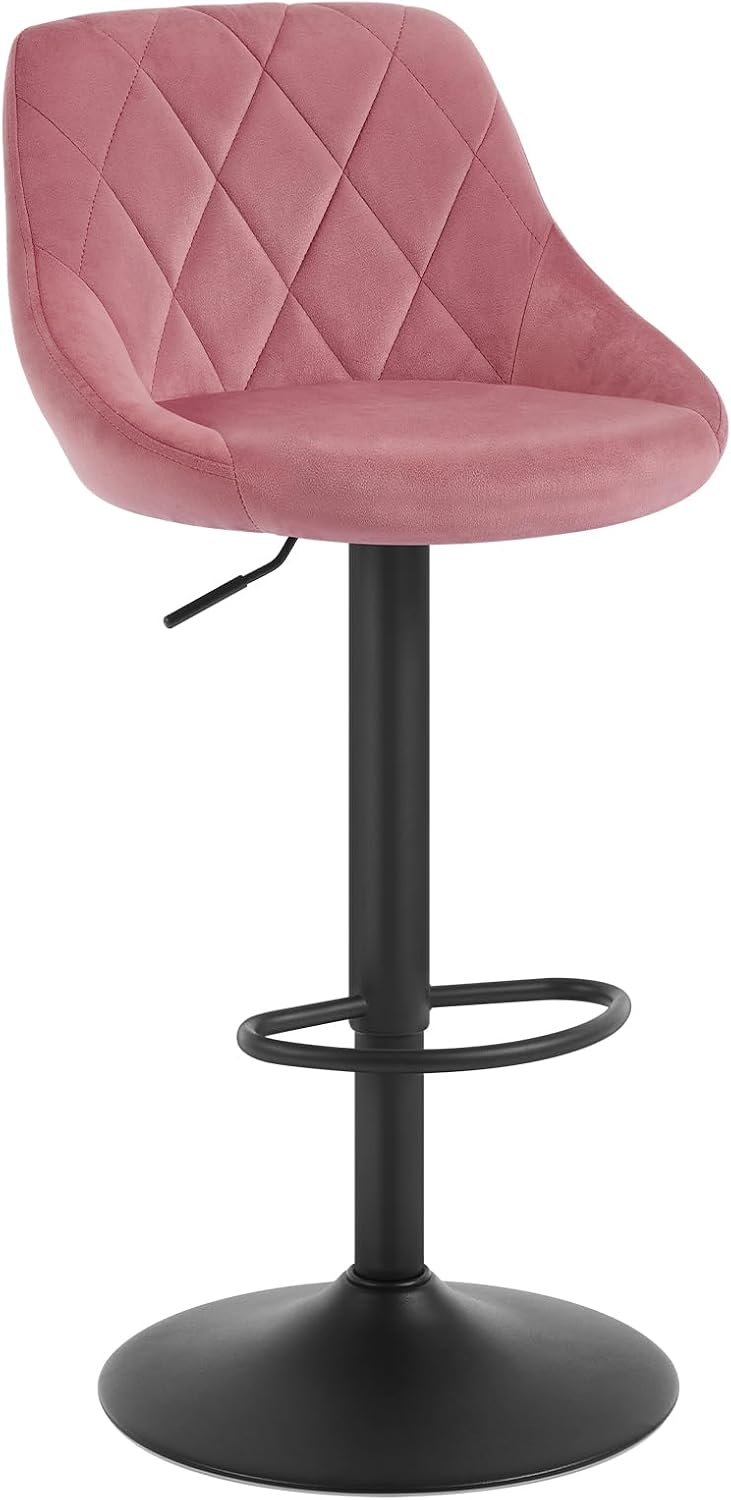 WOLTU BH219rs-2 Barhocker Tresenhocker, Gute gepolstert, Samt, Höhenverstellbar, Drehbar, 2 x Hocker