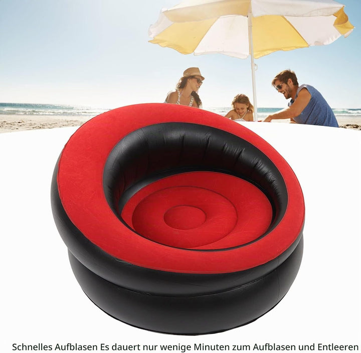 Aufblasbare Couch, Aufblasbarer Sofastuhl Tragbarer Aufblasbarer Stuhl Beflocktes Luftsofa mit Quick
