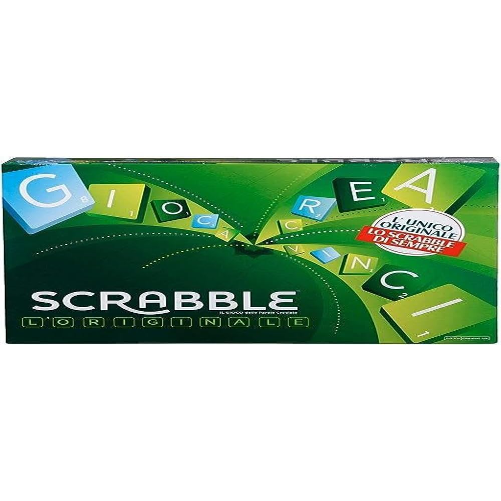 Mattel Games Scrabble Original, Italienische Version, Gesellschaftsspiel, Brettspiel, Familienspiel,