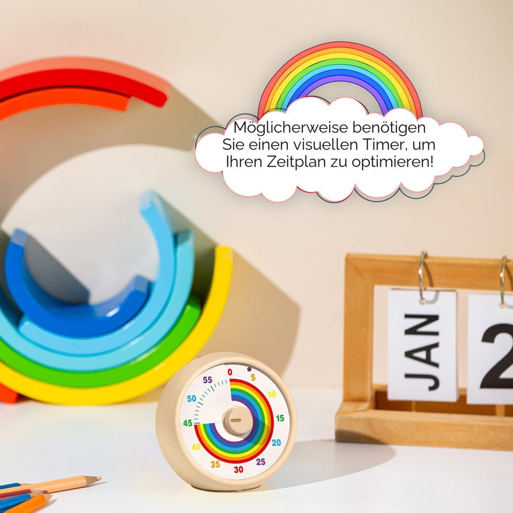 Visueller Timer für Kinder, 60-Minuten Countdown für Klassenzimmer Büro Küche, Schreibtisch Timer Ki