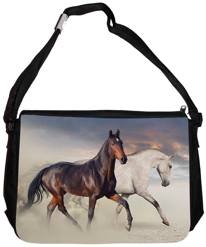 Merchandise for Fans Schultertasche - 38x28x8cm, 8,5 Liter, schwarz Motiv: Pferd/Pferde - 04