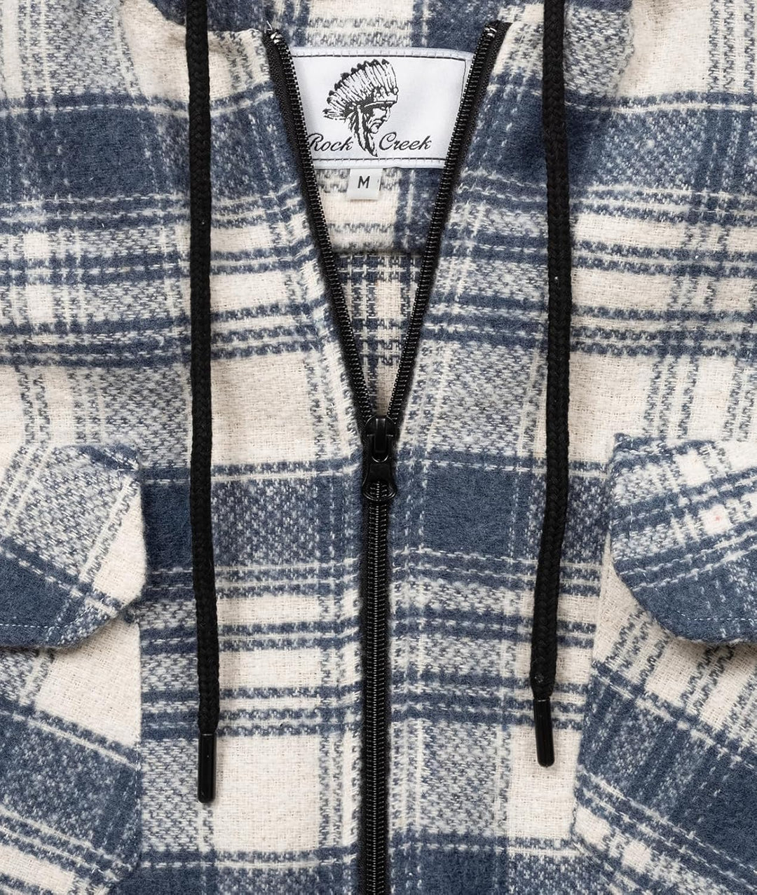 Rock Creek Herren Hemd Kariert Kapuzenhemd M65 S Blau - H335, S Blau - H335