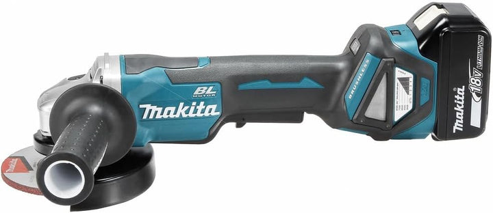 Makita DGA515RTJ Akku-Winkelschleifer 18 V mit Paddleschalter / 5,0 Ah, 2 Akkus + Ladegerät im MAKPA