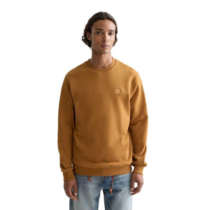 Scotch & Soda Herren Essential Badge Logo Crewneck Sweatshirt Sweatshirt S Cathay Spice, S Cathay Sp