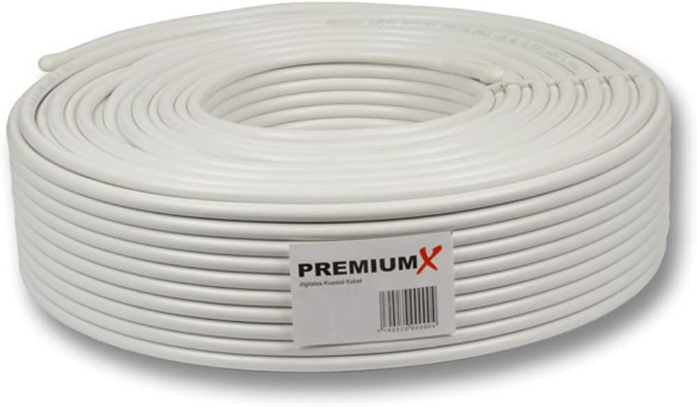 PremiumX Camping Sat Anlage 45cm Antenne Single LNB 10m Koaxialkabel 2X F-Stecker Camping Wohnwagen
