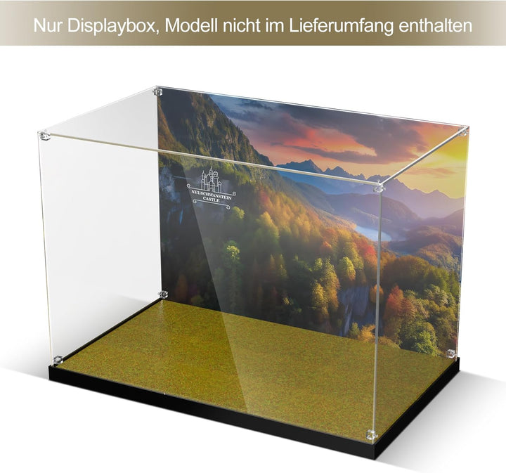 cooldac Acryl-Vitrine für Lego Schloss Neuschwanstein 21063, Transparente Acryl-Vitrine mit klarem H