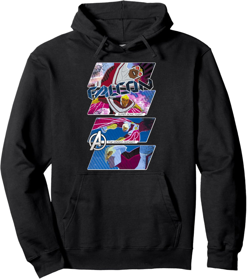 Marvel Falcon The Winged Avenger Comic Panels Pullover Hoodie