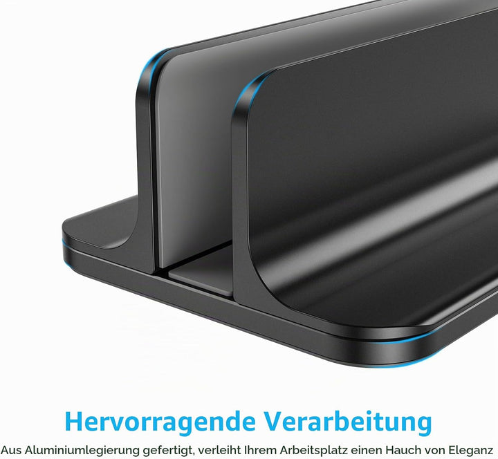 OMOTON Vertikal Verstellbarer Laptop Ständer, Notebook Ständer aus Aluminium, Laptop Halterung für M