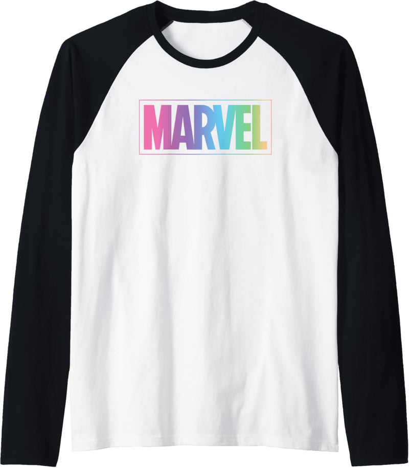 Marvel Logo Pastel Rainbow Raglan