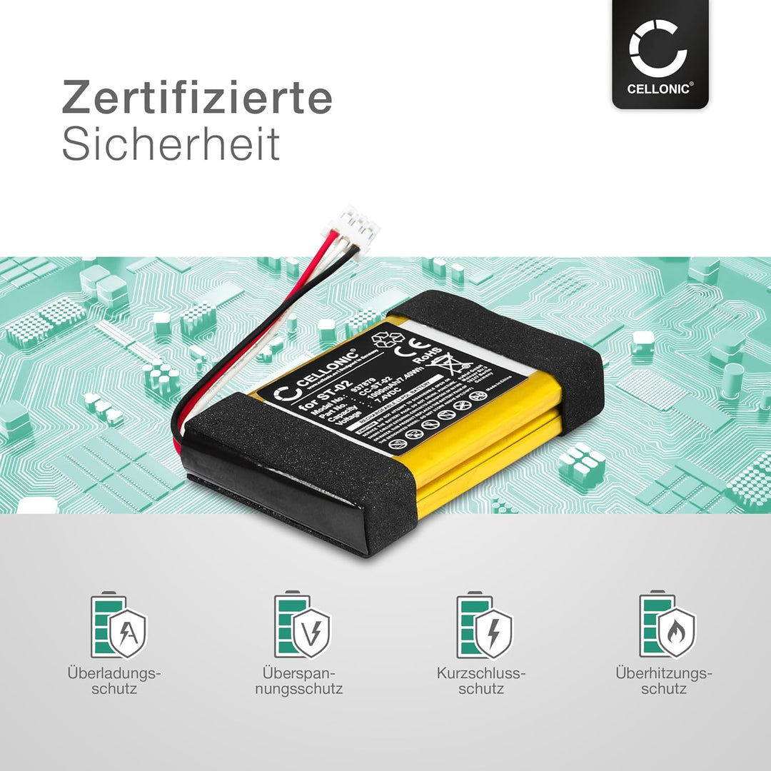 CELLONIC 1x Akku für Lautsprecher Kompatibel mit Sony SRS-X11, ST-02 - (1000mAh, 7.4V)