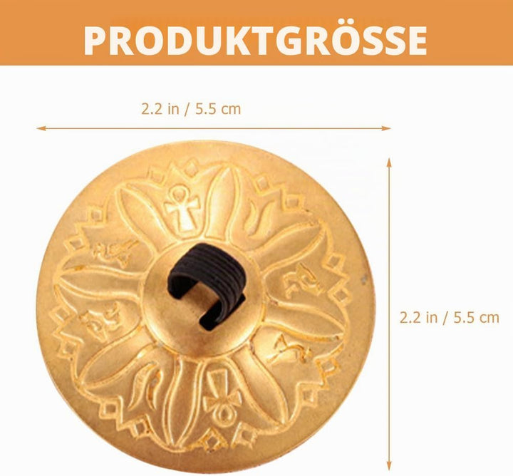 Amosfun 2 Paar Fingerbecken Kupfer Zills FüR Bauchtanz Und Kinderpartys, Goldene Fingerzimbeln Mit G
