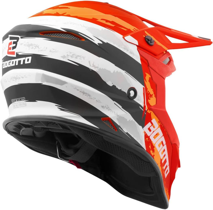 Bogotto V337 Wild-Ride Crosshelm (Orange/Black/White,XL) XL Orange/Schwarz/Weiss, XL Orange/Schwarz/