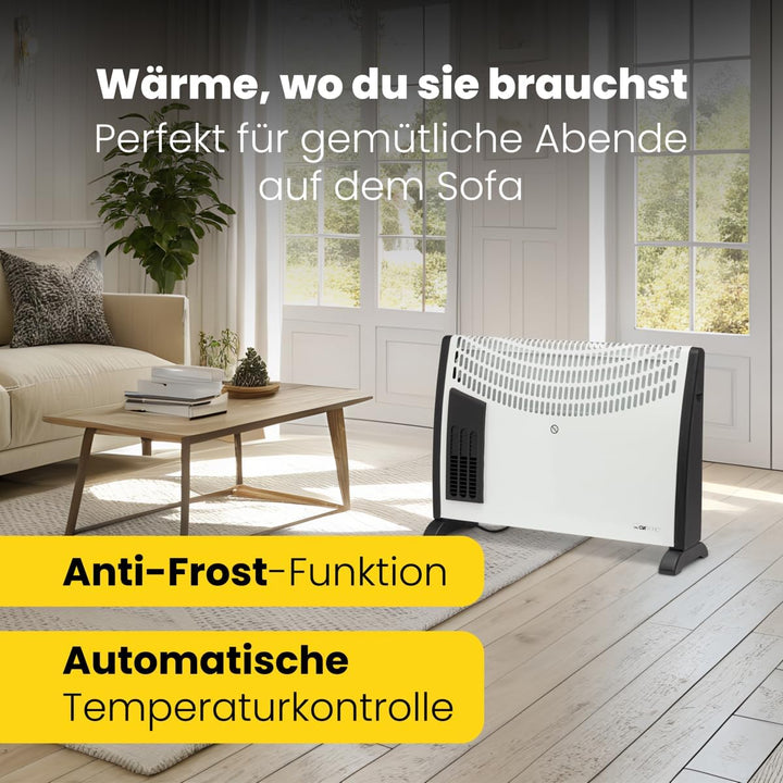 Clatronic® Konvektor Heizung | Mobile Heizung für Gartenhäuser, Garagen & Co. | Konvektor mit 3 Heiz