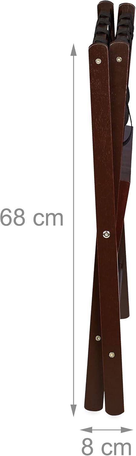 Relaxdays Kofferständer klappbar, Kofferhocker Holz, HBT 54,5 x 66 x 44,5 cm, 2 Ablagen, Kofferaufbe