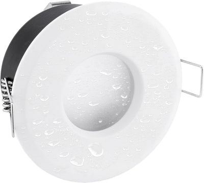 linovum 10x LED Bad Einbaustrahler SET IP65 weiss rund 230V - Ideal für Badezimmer, Küche oder Ausse