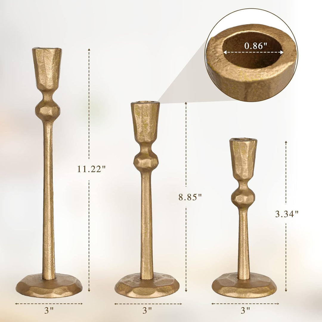 Kerzenhalter aus Eisen, Antik-Optik, 3 Stück, dekorativer Kerzenständer, Kerzenhalter für Hochzeit,