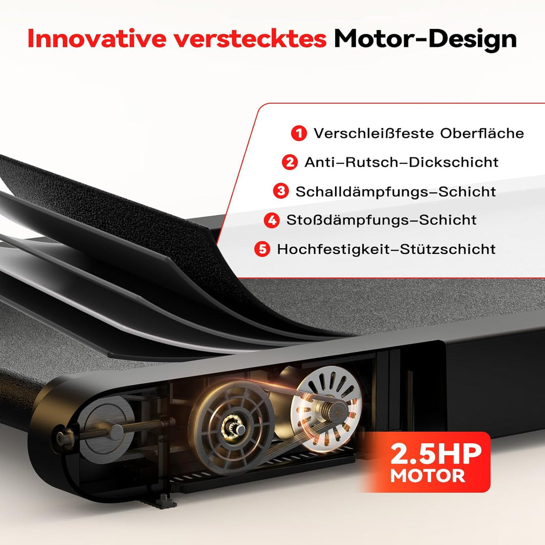 Walking Schwingungen Pad mit APP, Laufband für Zuhause 6 km/h, Walking Pad Bürogebrauch und Fernbedi